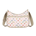 【複製】Lesportsac Classic Hobo 經典斜背包 側背包 旅用通勤包 送禮 禮物 推薦 女包(紐約城市插畫), , large