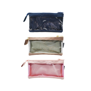 Multi-Layer Transparent Pencil Case &ndash; Blue