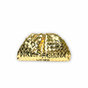 Woven Sheepskin Cloud Bag Bright Gold (XL)