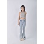 (S) 【安于晴Charlene私服】高腰丹寧牛仔質感羊毛羊毛高腰藍色長褲二手衣, , large