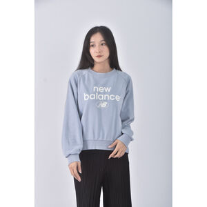 (M) new balance質感棉質圓領藍色長袖上衣二手衣