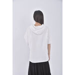 (XL) xin yi質感連帽白色短袖上衣二手衣, , large