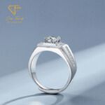 【CF鑽飾】男戒 莫桑鑽 《占南弦》 1克拉, , large