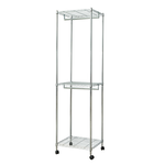 【Y HOUSE】60x45x210cm three-layer double-pole wavy wardrobe/painted shelf/clothes hanger/Tiltlis rack-silver, , large