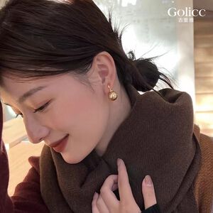 【Gulicc】古莉可 耳環 美拉德 復古香檳色珍珠耳環