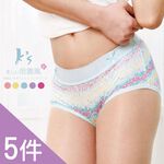 【K's凱恩絲】田園系列專利蠶絲內褲-5件組(隨機出貨), , large