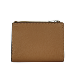 COACH 銀字Logo 防刮皮革對開二折釦式短夾/淺焦糖色, , large