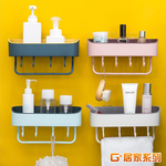 【G+居家】2入無痕貼雙色置物掛架(方形架/廚房瓶罐架/組屋無痕瀝水架/免打孔層架/免鑽孔衛浴架/毛巾架), , large
