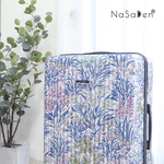 NaSaDen [White Flower]26" Checked Zipper Luggage, , large