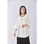 (XL) blackfriday質感棉質純棉杏色短袖上衣二手衣, , large