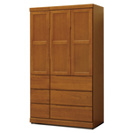 【唯熙傢俱】錢錢樟木色4x7尺衣櫃, , large