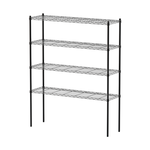 【Y HOUSE】120x35x150cm Lightweight Four-layer Iron Rack Iron Rack Shelf - Painted Black, , large