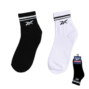 Reebok單入棉感輕履1/2襪-黑色22~24