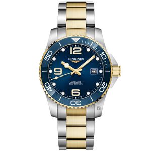 LONGINES 浪琴 深海征服者浪鬼陶瓷潛水機械錶-藍x金/41mm L37813967