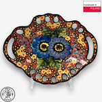 【SOLO Vintage】Cerraf Polish Pottery 26.5cm Fruit Bowl Where Flowers Bloom Deeply Series Made in Poland, , large