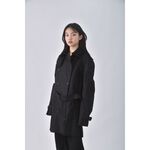 (L) burberry質感排釦風衣黑色外套二手衣, , large
