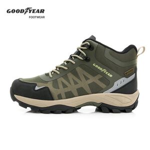 GOODYEAR男高筒透濕戶外鞋-軍綠25.5