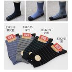 【BVD】竹炭細條紋男襪<深灰>B342 男襪 長襪 休閒襪, , large