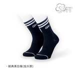 【SOFT】Light Compression socks-classic black and white (26-31cm), 經典黑白條, large