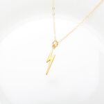【Angel & Me】Golden Power Lightning s925 sterling silver necklace birthday gift, , large