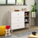 【唯熙傢俱】溫妮淺灰雙色三斗櫃 抽屜櫃, , large