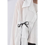 (F) 【粿粿私服】質感修身短版透膚白色罩衫二手衣, , large