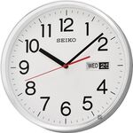 SEIKO 精工 都市時尚星期日期掛鐘 時鐘-白/30.3cm QXF104S, , large