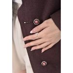 (M) 原創草堂花邊領口紅色外套二手衣, , large