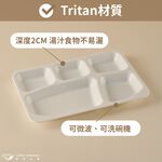 【哩皿食器】台灣製  食品級Tritan 五格餐盤(含上蓋), , large