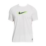 NIKE ELECTRIC SWOOSH 成人男性短袖防曬衣 健身 運動 簡約 時尚 抗UV 吸汗 乾爽 透氣 彈性 白, , large