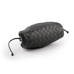 BOTTEGA VENETA 小羊皮MINI POUCH編織雲朵包/黑色, , large