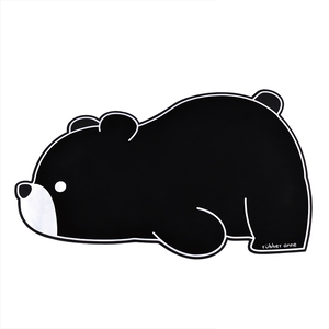 【怪獸】rubber anne 10秒頂吸 軟式珪藻土造型吸水地墊 黑白動物園 (64x40cm) -黑熊