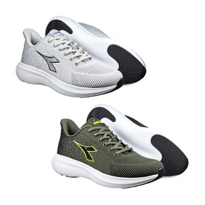 DIADORA迪亞多那 獵鷹輕量慢跑鞋 男運動鞋 男鞋 台灣製造 時尚 飛織 透氣 吸震 減壓 抗菌 除臭 止滑 灰 綠