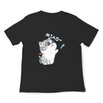 JZ TEE 貓咪&柴犬-餵小魚 印花短袖T恤, , large