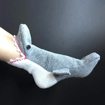 【Shark Bite Socks】Fun and playful &mdash; perfect for gifting or gift exchanges. Cartoon-style socks for kids (and the young at heart)., , large