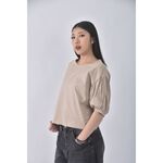 (S) uniqlo質感棉質純棉杏色長袖上衣二手衣, , large