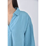 (L) 【金莎私服】initialV領藍色長袖上衣二手衣, , large