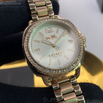 [星晴錶業]COACH手錶,34mm,CH00093白色錶面香檳金錶殼香檳金精鋼錶帶款, , large