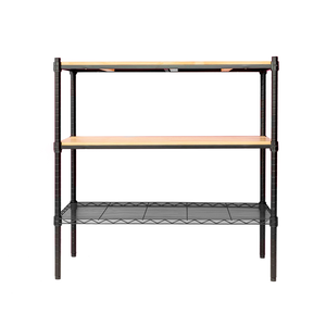 【Y HOUSE】90x45x90 cm pine three-layer storage rack rack iron rack - black wood