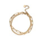 ULOO Glimmer 優雅雙層次設計手鍊-金色 UB2000310, , large