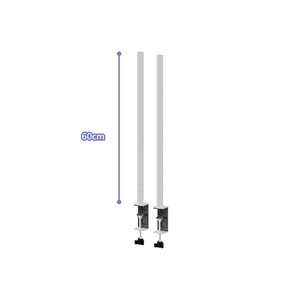  【Y HOUSE】 Tabletop Storage Rack (2 pieces/set) - White Clamp + White Painted 60cm Iron Pipe