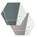 【Monster】 Morandi Terrazzo Coasters, Set of 2 (11.5x10cm) – Green & Brown, , large