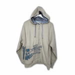 Wide hooded thick coat gray khaki, , large
