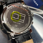 [星晴錶業]TommyHilfiger手錶,44mm,TH00011鐵灰色錶面銀錶殼深黑色真皮皮革錶帶款, , large