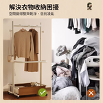 【AOTTO】簡約輕奢附輪收納衣帽架-60公分(HA-010), , large