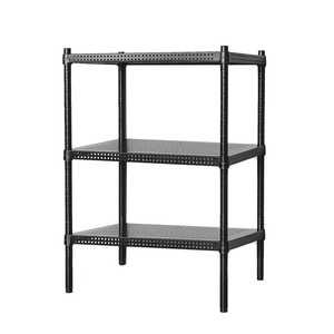 【Y HOUSE】75x45x120cm perforated plate three-layer rack perforated plate rack iron rack - black paint