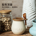 【上手家居】陶瓷糖罐 SUGAR 米白(調味料罐/陶瓷調味罐/鹽巴罐/鹽罐/調味盒), , large