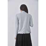 (S) jenny eyelet韓牌質感木耳邊綠色長袖上衣二手衣, , large