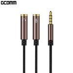 GCOMM 3.5mm鋁合金 1公轉2母 耳機麥克風 音源轉接線 鐵咖啡, , large