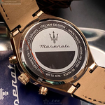 [星晴錶業]MASERATI手錶,46mm,R8871642001黑色錶面玫瑰金錶殼深黑色真皮皮革錶帶款, , large